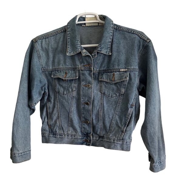 bill blass Jackets & Blazers - Vintage Bill Blass 90's Women's Short Blue Denim Trucker Jacket Size Medium